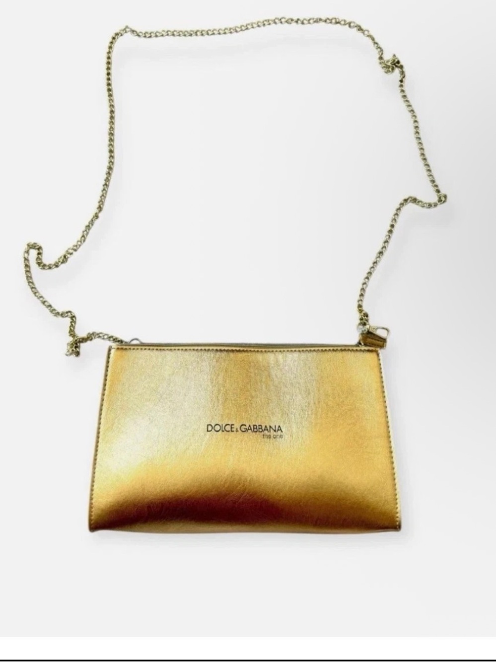 Dolce & Gabbana Metallic Gold Leather Wristlet Clutch